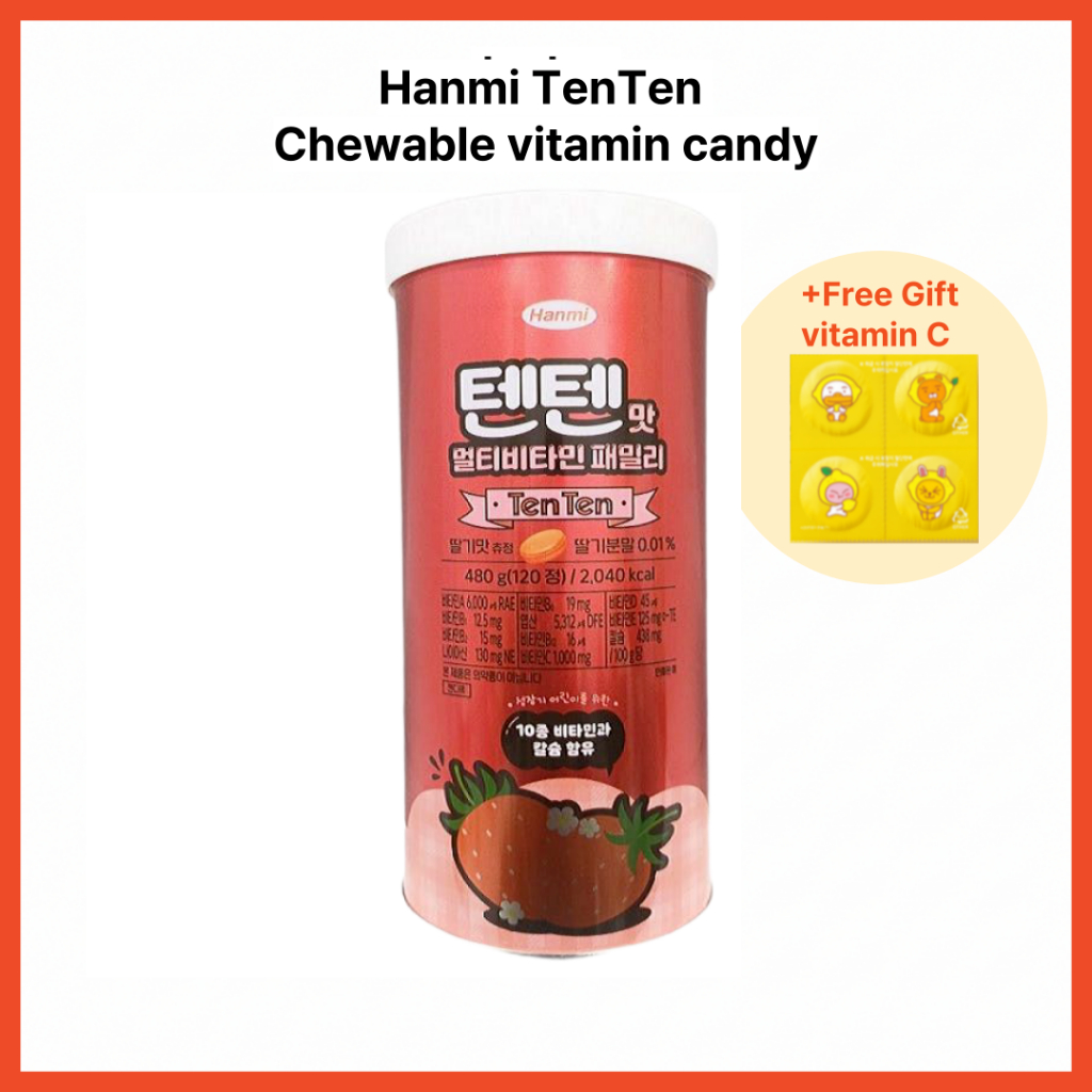 Kẹo vitamin nhai Hanmi TenTen _ hương dâu tây