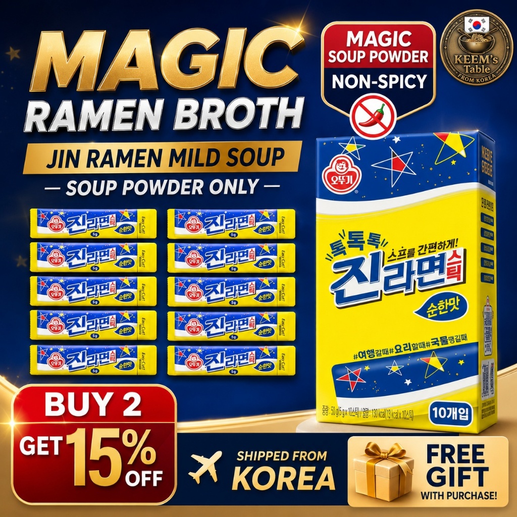 [Hot Hit] Bột Súp Mì Jin Ramen Ottogi Vị Không Cay 50g 10 Sticks K-Food Noodle Broth Bestseller TikT