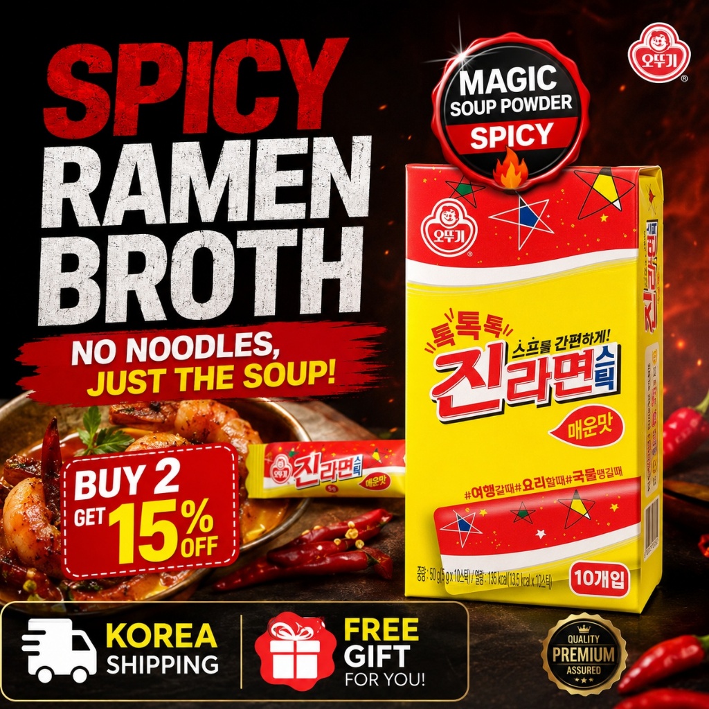[Hot Hit] Bột Súp Mì Jin Ramen Ottogi Vị Cay 50g 10 Sticks K-Food Noodle Broth Bestseller TikTok Vir