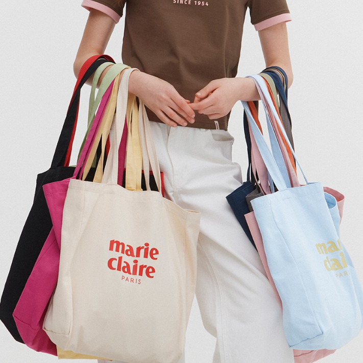 Marie claire Essential Logo Túi Cotton MAGBBG06M Nữ Túi Sinh Thái Cotton Hàng Ngày Túi Tote Phong Cá