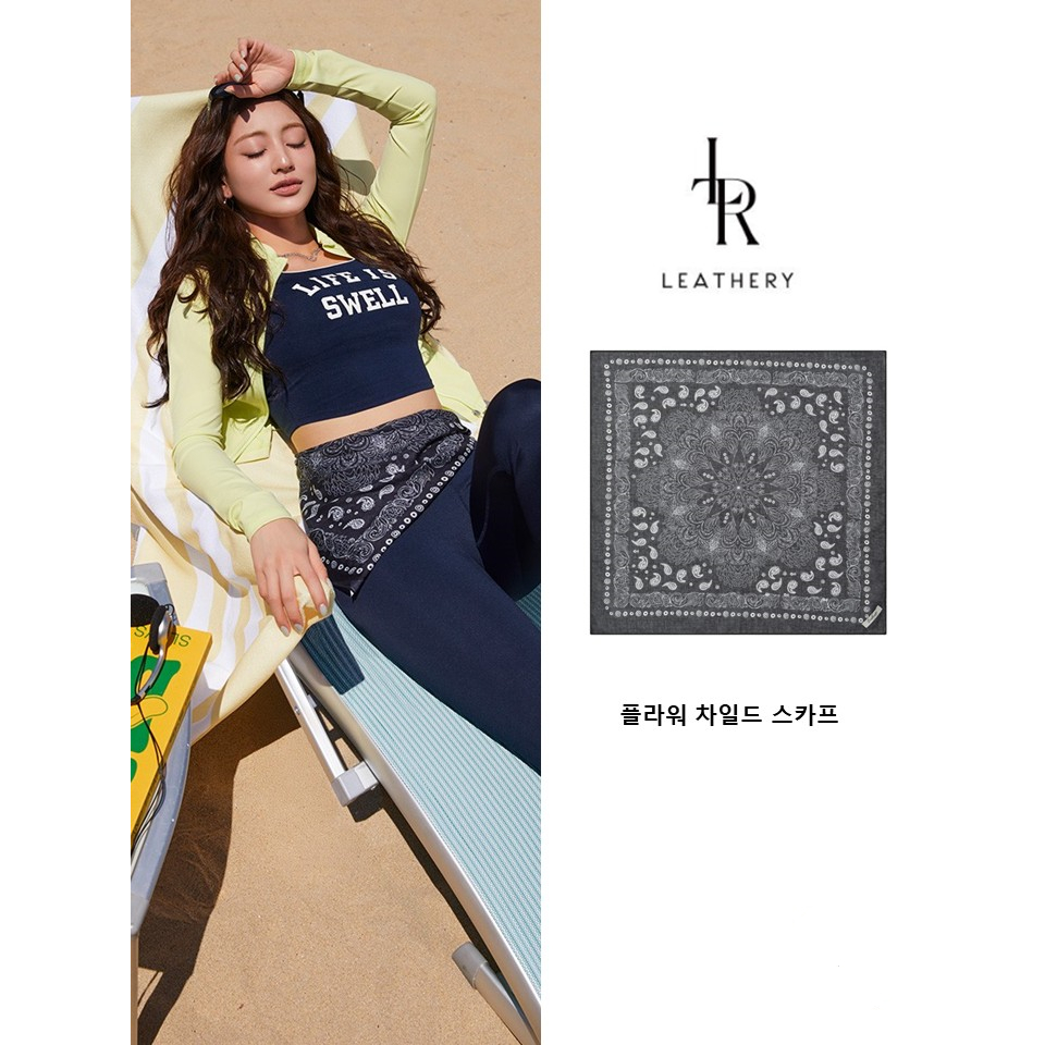 HÀN QUỐC [LEATHERY] SCARF HOA TRẺ EM / TWICE Park JiHyo chọn đích thực 100%
