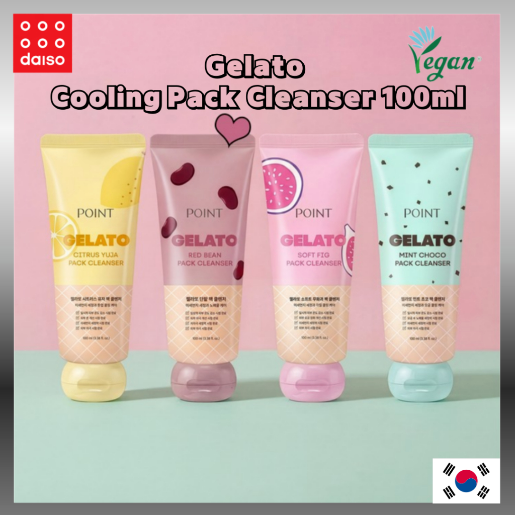 [Daiso Korea] Sữa rửa mặt POINT Gelato 100ml | Mặt nạ rửa mặt 1-Min Bọt làm sạch lỗ chân lông sâu th