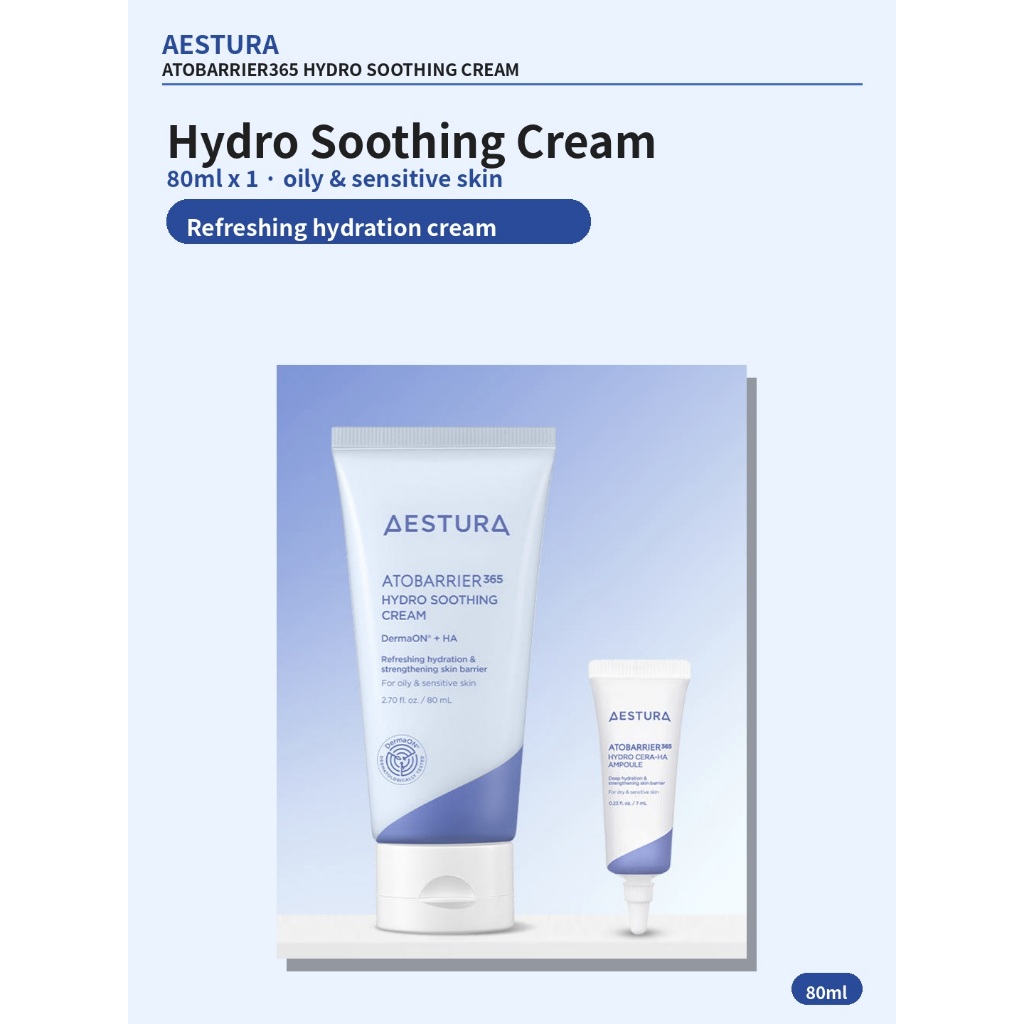 AESTURA Atobarrier365 Hydro Soothing Cream 80ml Kem chống ẩm da nhạy cảm với dầu