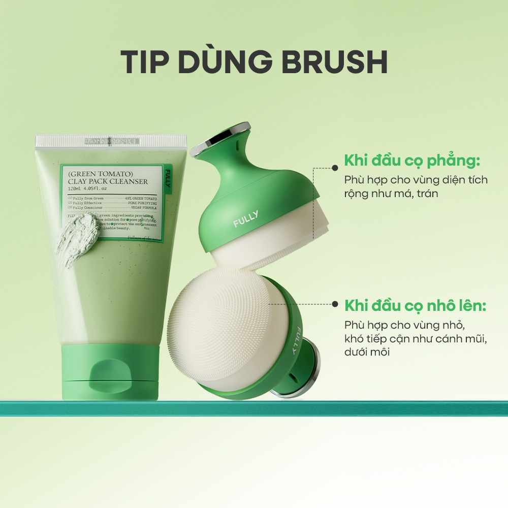 [FULLY Chính hãng] COMBO Sữa rửa mặt kiêm mặt nạ đất sét cà chua xanh 120ml + Brush làm sạch lỗ chân lông | BigBuy360 - bigbuy360.vn