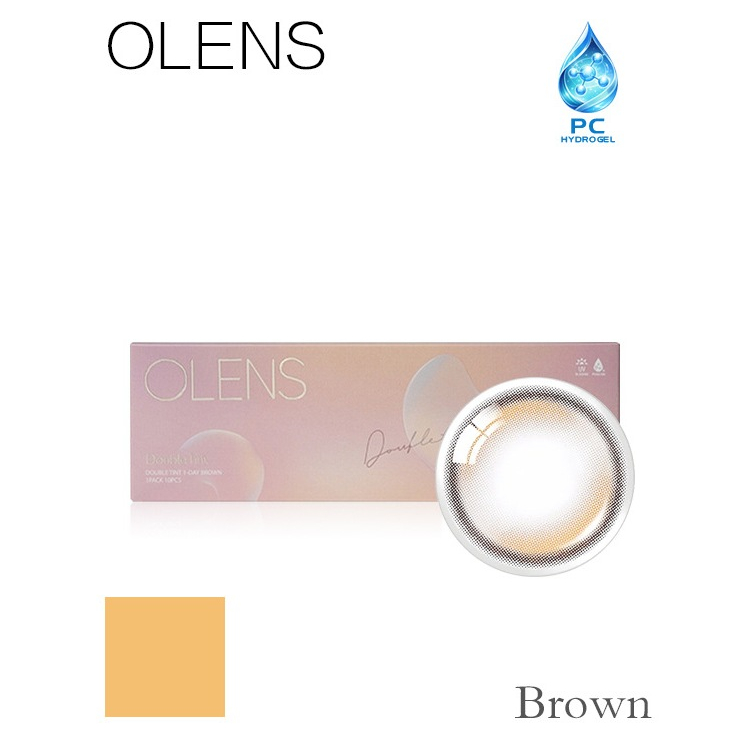OLENS DOUBLE TINT Brown 20P Ống kính tiếp xúc 1 ngày