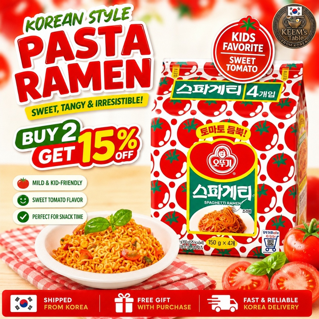 [Hot Hit] Mì Spaghetti Ý Ottogi Spaghetti Ramen K-Food Sweet Tomato Pasta Noodle Bestseller TikTok V