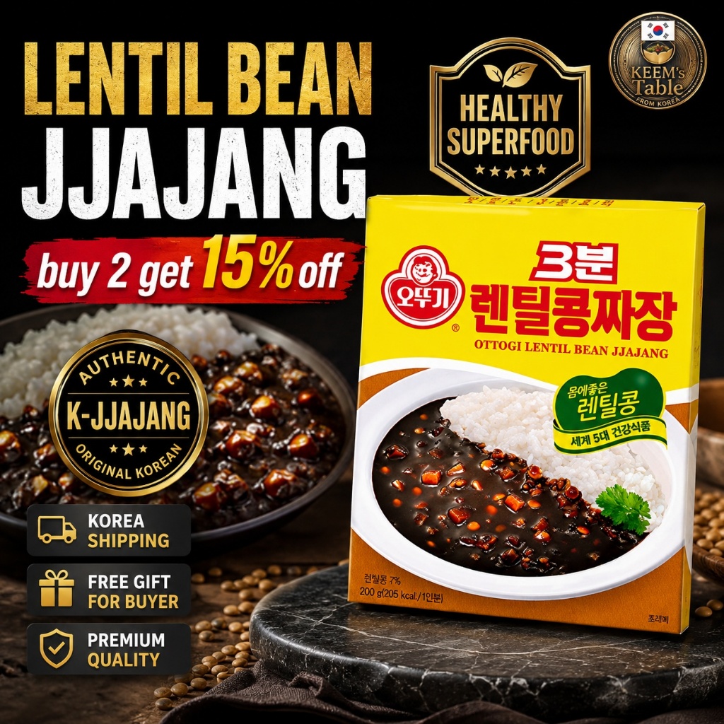 [Hot Hit] Sốt Tương Đen Đậu Lăng Ottogi 3 Minute Lentil Bean Jjajang Black Bean Sauce Bestseller Tik