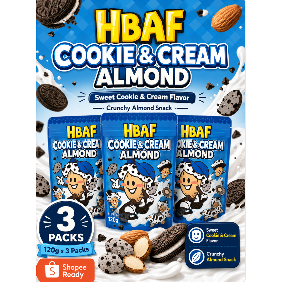 Hạnh nhân bánh quy & kem HBAF 120g x 3