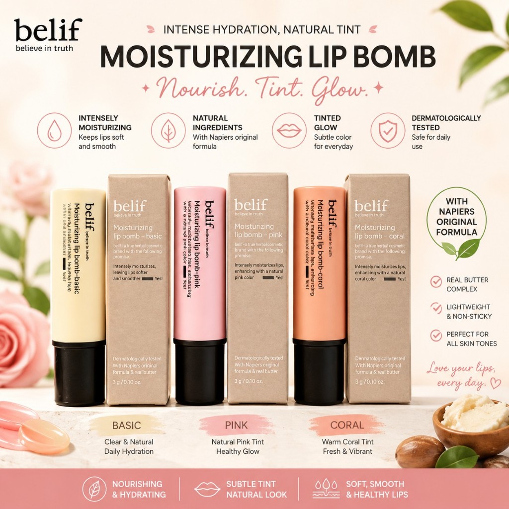 [Belif] Son dưỡng ẩm 3g (Hồng / Cora / Basic) / K-BEAUTY