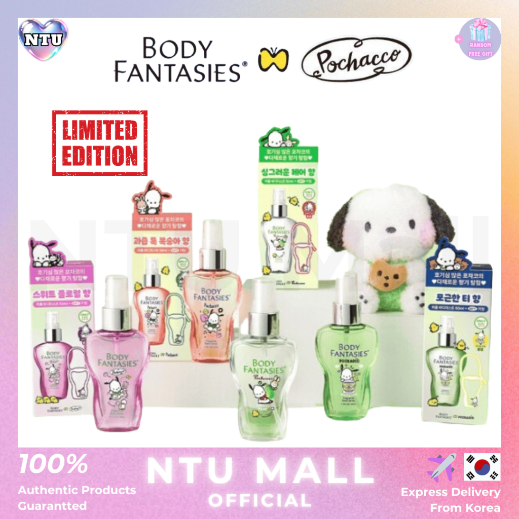 [Body Fantasy x Pochacco] Xịt khử mùi toàn thân Pochacco Collabo Edition MỚI - 4 mùi hương