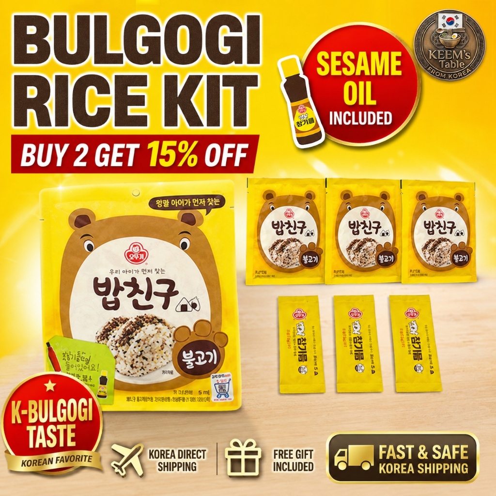 [Hot Hit] Gia Vị Rắc Cơm Bò Bulgogi Ottogi Rice Ball Seasoning Furikake Jumeokbap Kit Sesame Oil Inc