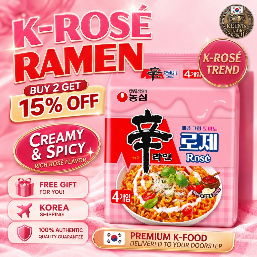 [Hot Hit] Mì Shin Ramyun Rosé Nongshim Shin Ramyun Rosé Creamy Spicy Noodle Soup K-Food Trending Pre