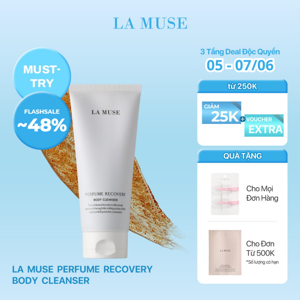 Sữa tắm tẩy tế bào chết toàn thân LA MUSE Perfume Recovery Body Cleanser 200ml