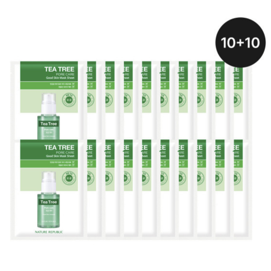 Nature Republic Good Skin Tea Tree Mask Pack 10 + 10 Soothing Hydrating Daily Sheet Mask Pore Care 2