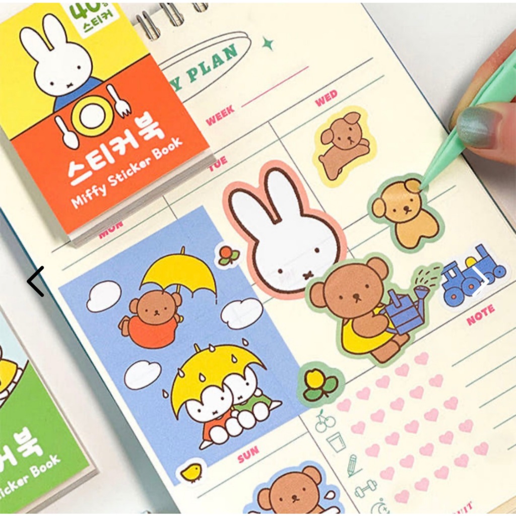 Miffy Mini Sticker Book Ngẫu nhiên 2 loại Kích thước bỏ túi Nhãn dán trang trí dễ thương