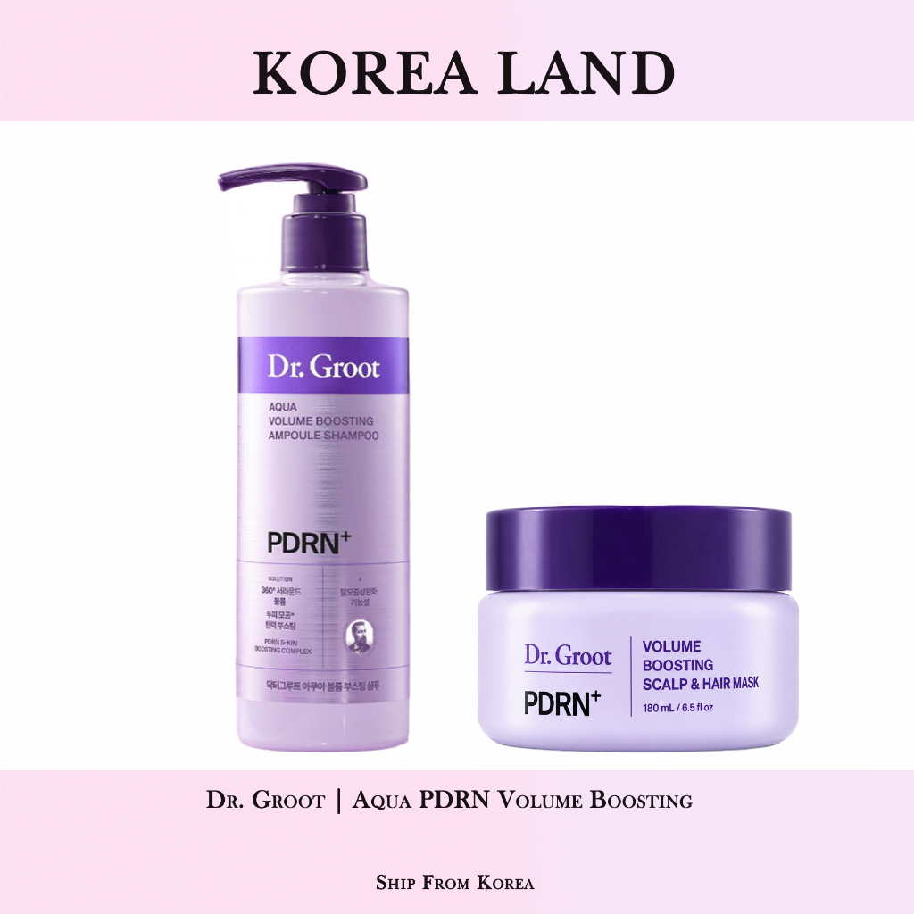 Dr. Groot | Dầu gội Aqua PDRN Volume Boosting Ampoule 300ml / Mặt nạ da đầu & tóc 180ml
