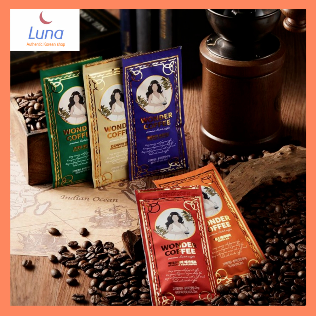 [HÀN QUỐC]Túi cà phê Wonder Dutch(mỗi túi 30ml):Cerrado, Supremo, Yirgacheffe, Mandheling, Kenya AA