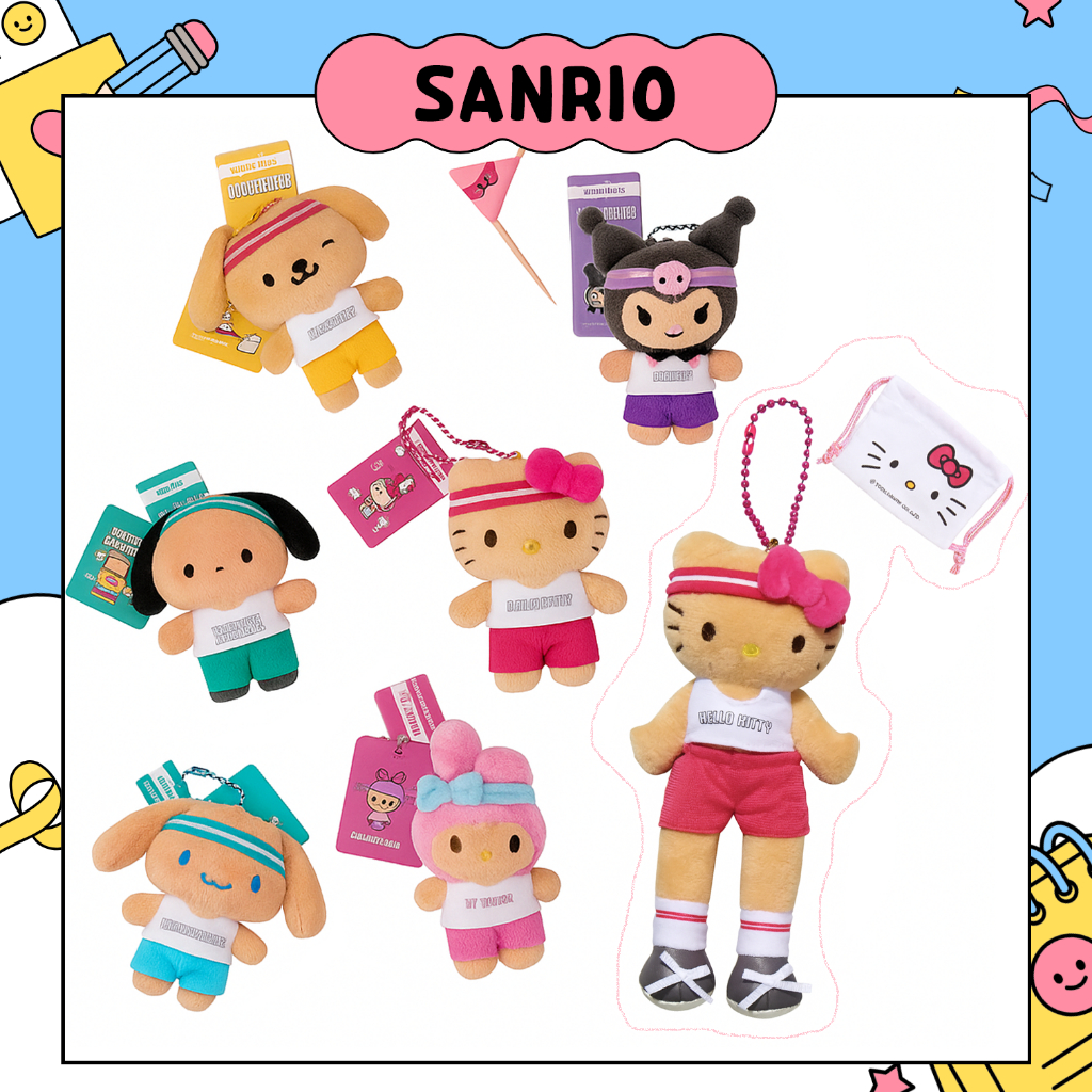 Olive Young x Sanrio 2025 Dễ Thương Run Sanrio Thuộc Da Hợp Tác Búp Bê Móc Khóa Nhân Vật