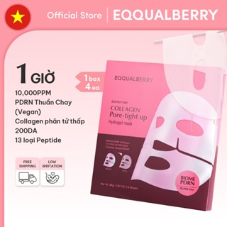   EQQUALBERRY Official  Mặt Nạ Hydrogel Collagen PDRN Pore-Tight Up 4 Miếng - Nâng Cơ Săn Chắc Se Khít Lỗ Chân Lông 