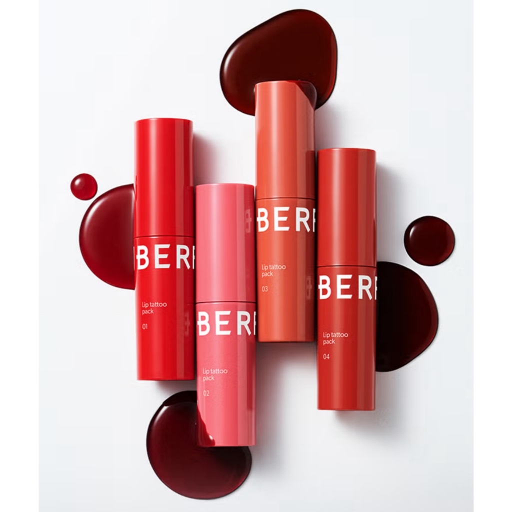 [Berrisom] Lip Tattoo Pack 3g / Tint / 4 Màu / Sản phẩm Hàn Quốc / Apple Red, Guava Pink, Rich Coral