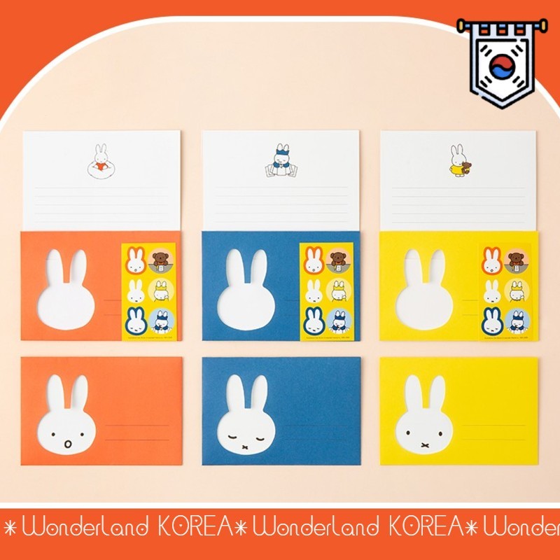Miffy Vivid Letter Paper Envelope Sticker Set Văn phòng phẩm Giấy viết Văn phòng phẩm Hàn Quốc dễ th