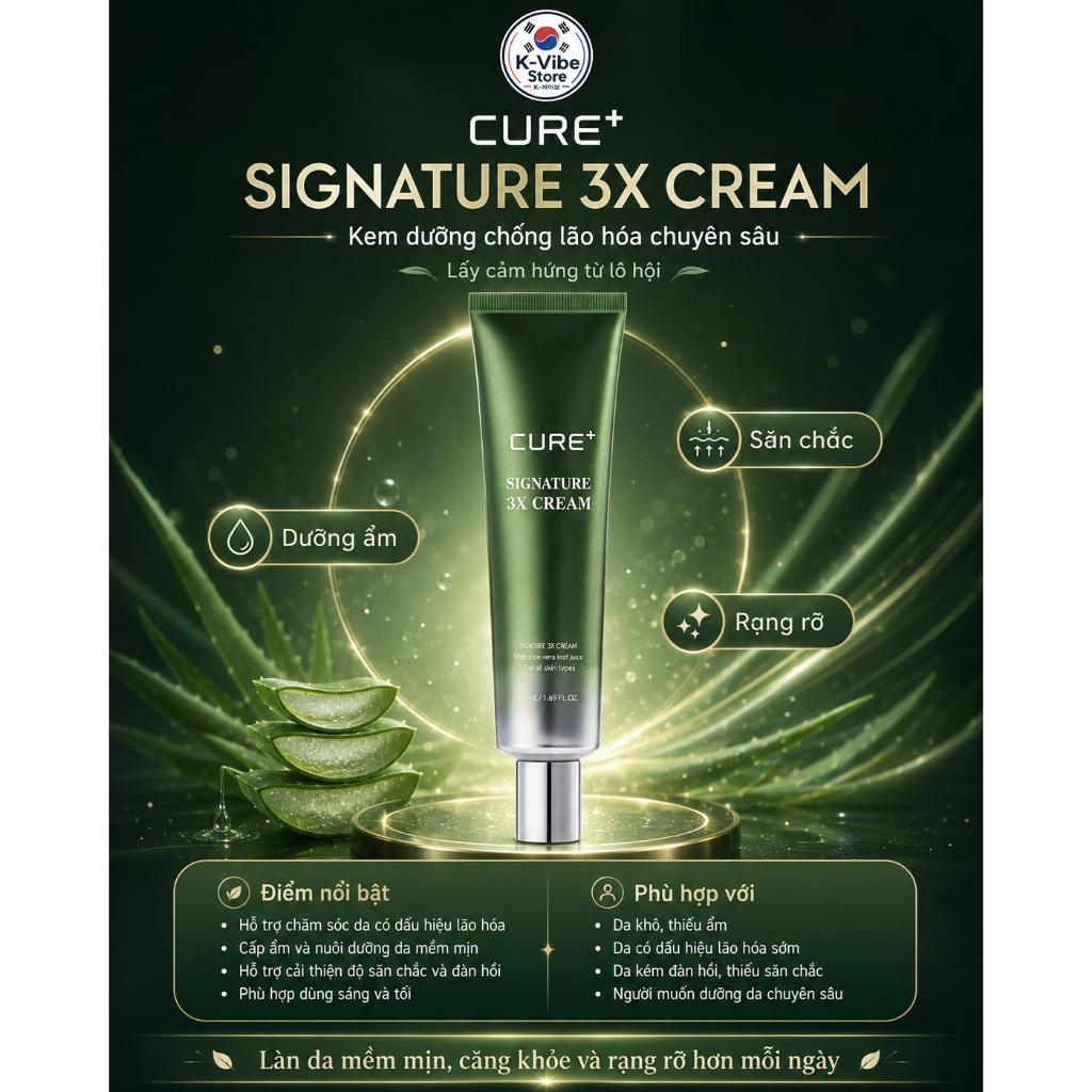 [K-Vibe Store] Kem dưỡng da Kim Jung Moon Aloe La Sense Cure Signature 3X, 50ml, 1 hộp