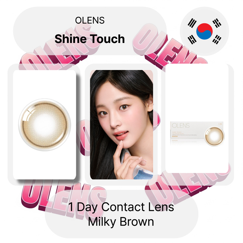 Olens Ống kính hợp đồng 1 ngày Shine Touch Màu nâu sữa