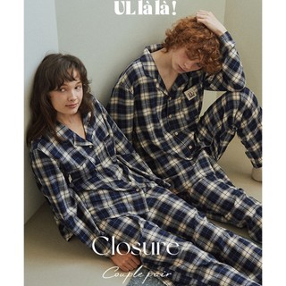   MALL CHÍNH HÃNG   25264  ULLALA PAJAMAS Closure Set bộ đồ ngủ đôi Couple Nam-Nữ kẻ sọc Freesize 