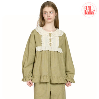   MALL CHÍNH HÃNG   25276WTLLN  ULLALA PAJAMAS Dorian Set bộ đồ ngủ mặc nhà nữ ren Vintage Freesize 