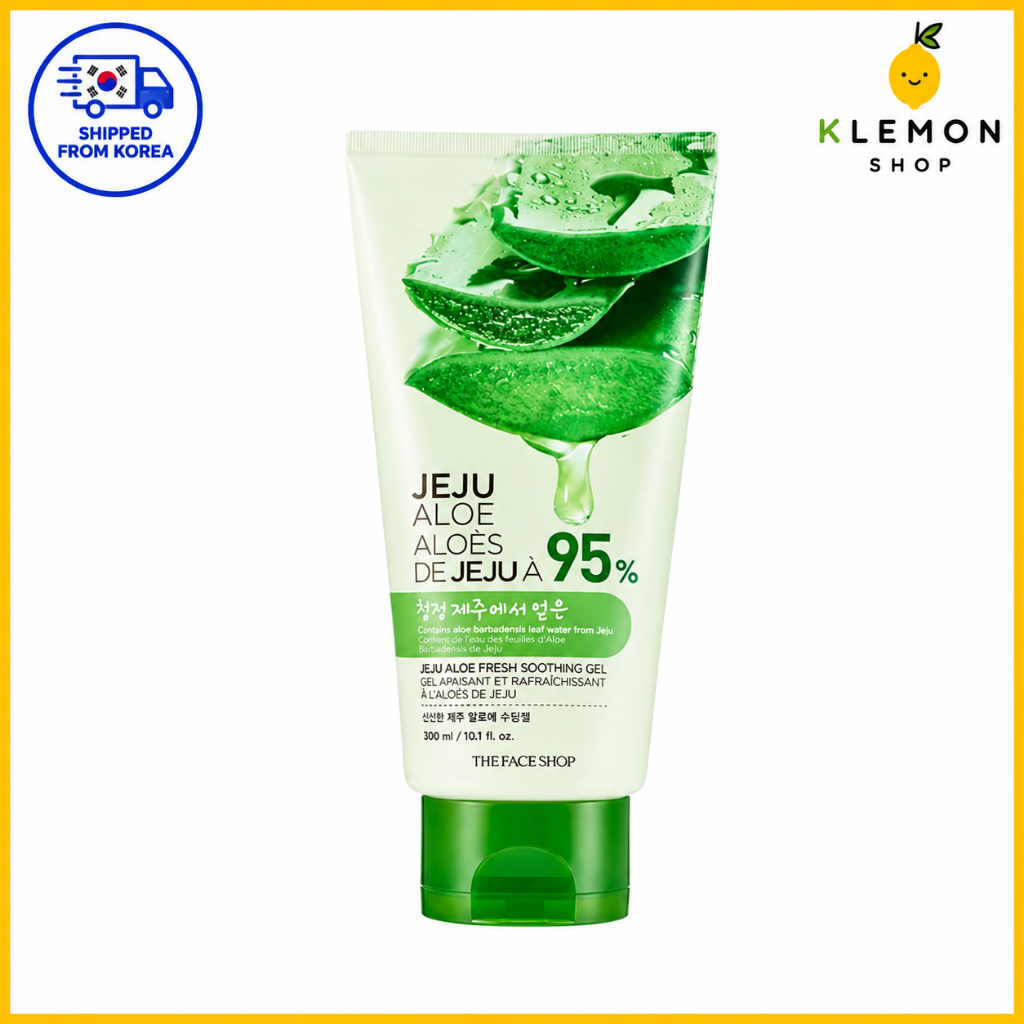 [HÀN QUỐC] THE FACE SHOP Fresh Jeju Aloe Soothing Gel 300ml / 95% Aloe Vera Hydrating Face & Body Ge