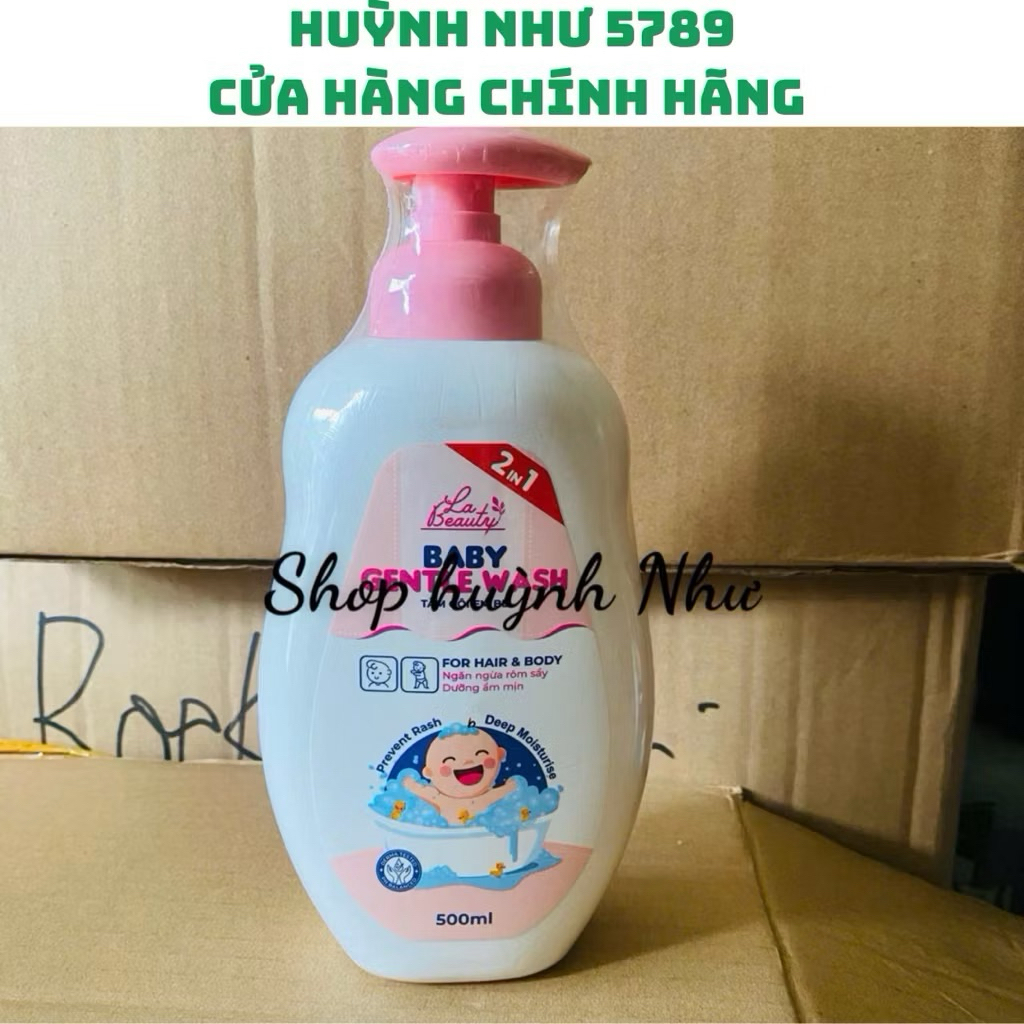 [CHÍNH HÃNG]Sữa tắm gội em bé Gentle Wash 500ml La Beauty giảm và ngăn ngừa rôm sảy, hăm da….