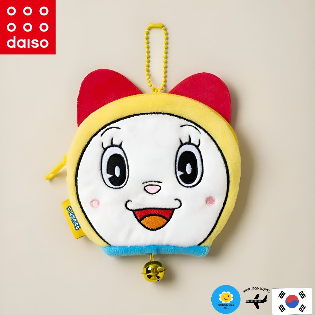 [DAISO] Doraemon Dorami Face Coin Purse Ví đựng tiền xu mặt Doremon Dorami, Ví sang trọng, 12 × 12cm