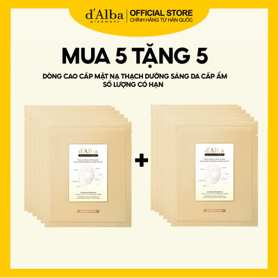 [d'Alba Official] MUA 5 TẶNG 5 Mặt nạ thạch cao cấp dưỡng sáng da chống lão hóa Capsule Anti-Aging Collagen Hydrogel Mask 8 Shape