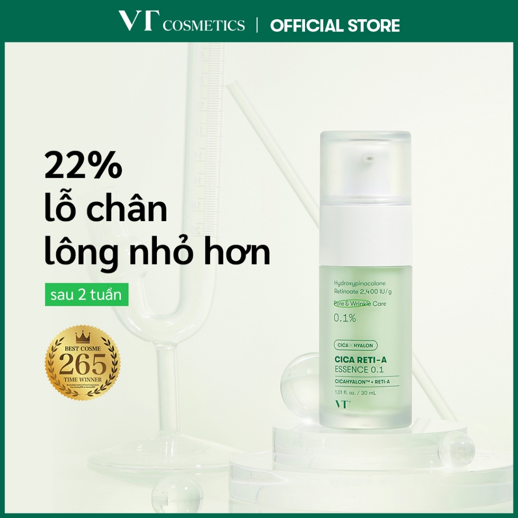   VT   SET  Tinh chất Retinol Cica 0.1   Kem 0,05 Tinh chất Retinol   Mặt nạ Reti-A 30 chiếc   Mặt nạ Reti-A Bảy ngày Bakuchiol Làm sáng da Chăm sóc nếp nhăn 