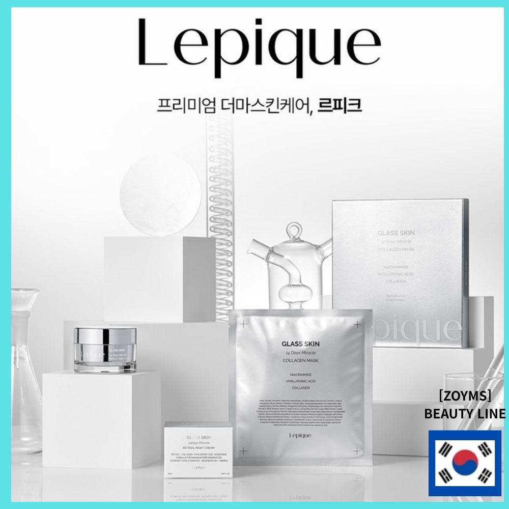 Lepique Glass Skin 14Days Miracle Collagen Mask 42g 1Box (4 tờ) / Mặt nạ qua đêm tối ưu / Tinh chất 