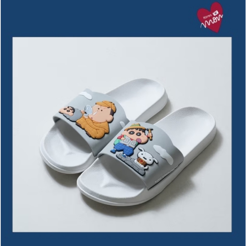 Dép trượt Crayon Shin-chan EVA – Xám 260 – 280 mm (vừa vặn với unisex)✨ Nhân vật K-MOM