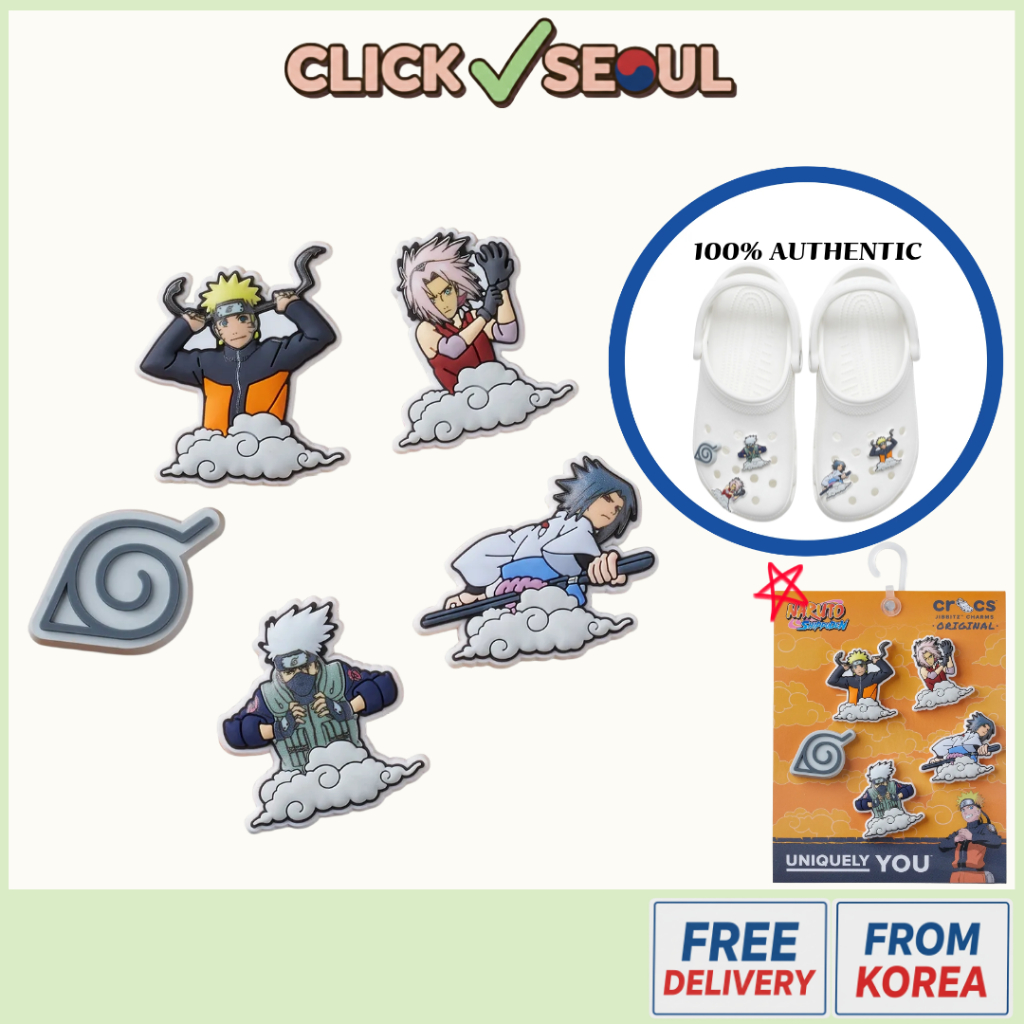 CROCS 100% Chính Hãng Jibbitz Naruto 5 Gói Bộ Crogs Jibz Croc Giày Quyến Rũ Phụ Kiện