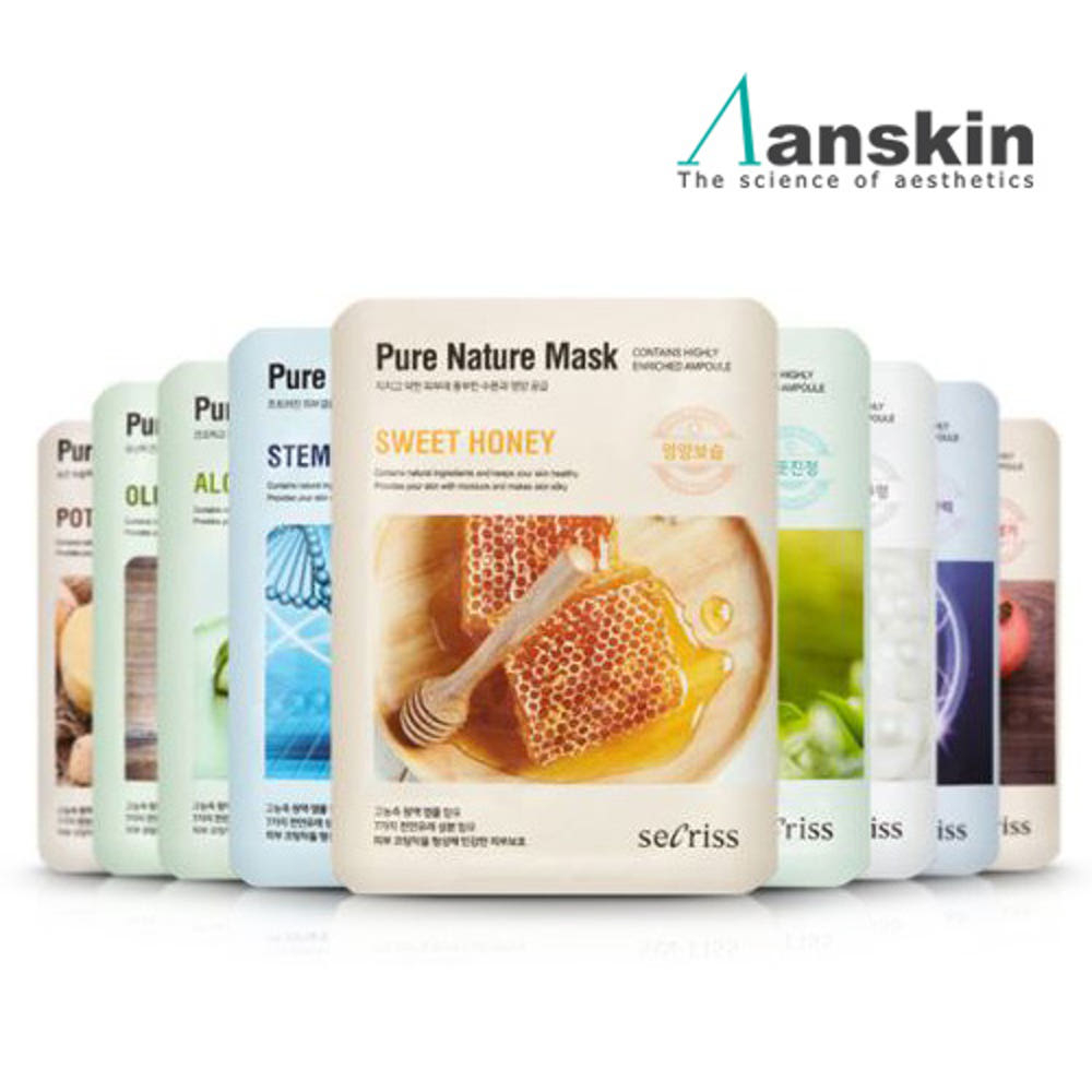[ANSKIN] Gói mặt nạ chăm sóc da [10 + 2] / Tấm mặt nạ thiên nhiên thực sự 25mL / Sản xuất tại Hàn Qu