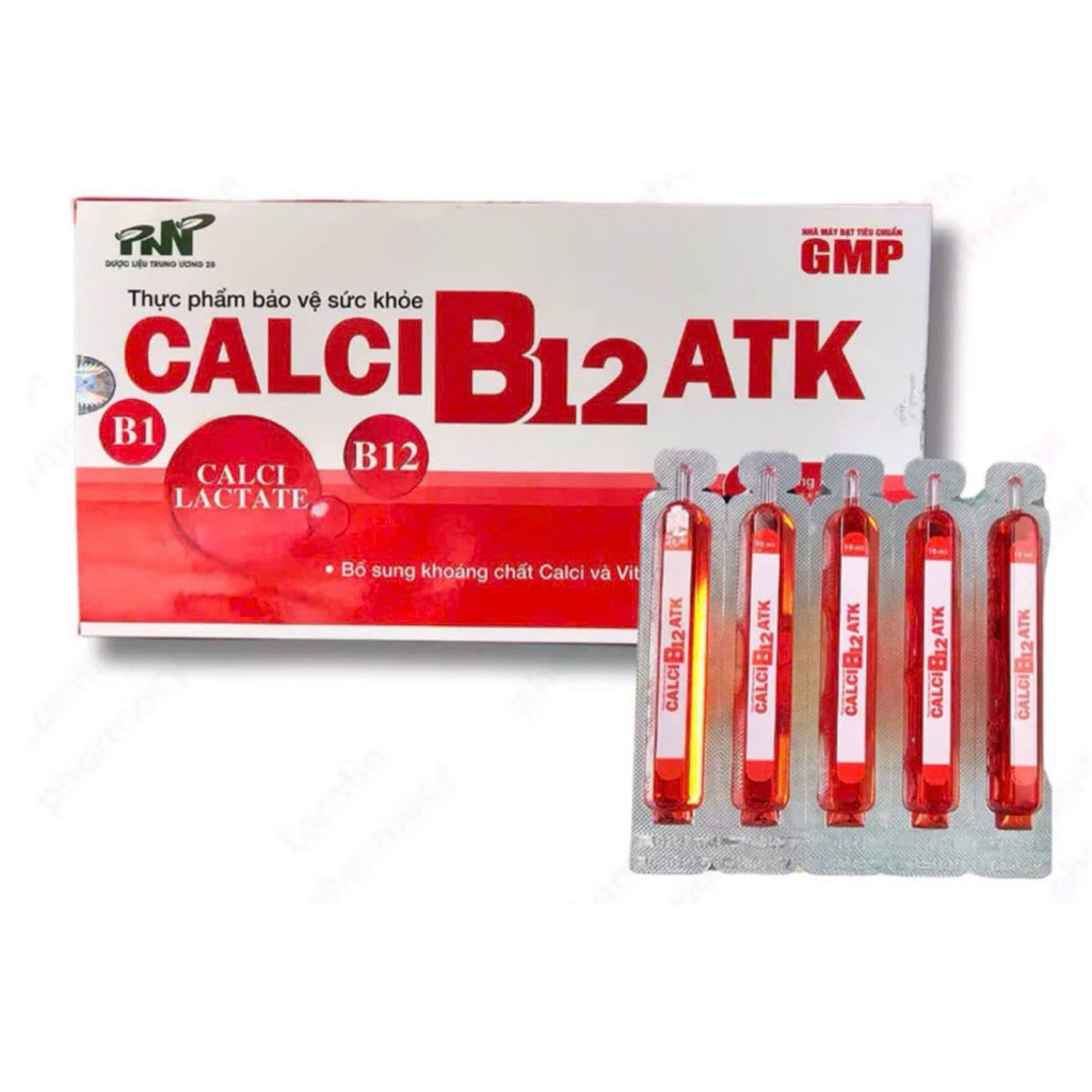 calci b12 atk hộp 20 ống bổ sung canxi và vitamin nhóm b cho bé từ 1 tuổi