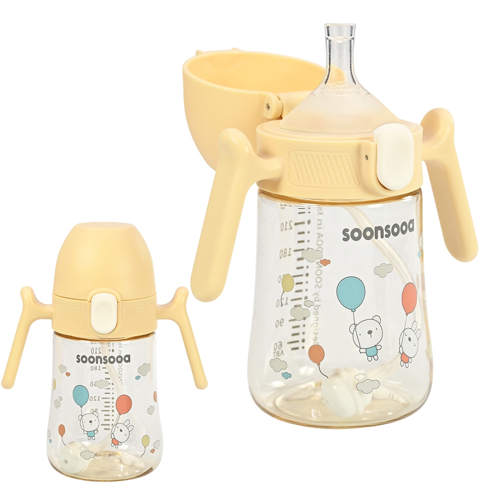 Soonsooa PPSU One Touch Straw Cup 240 ml / PPSU One Touch Straw Cup 240 ml-Màu be nhạt / Loại rơm Ch