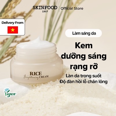 [SKINFOOD Official] Kem sáng da từ gạo 60ml/ Làm sáng/ Se khít lỗ chân lông/ Rice Brightening Cream