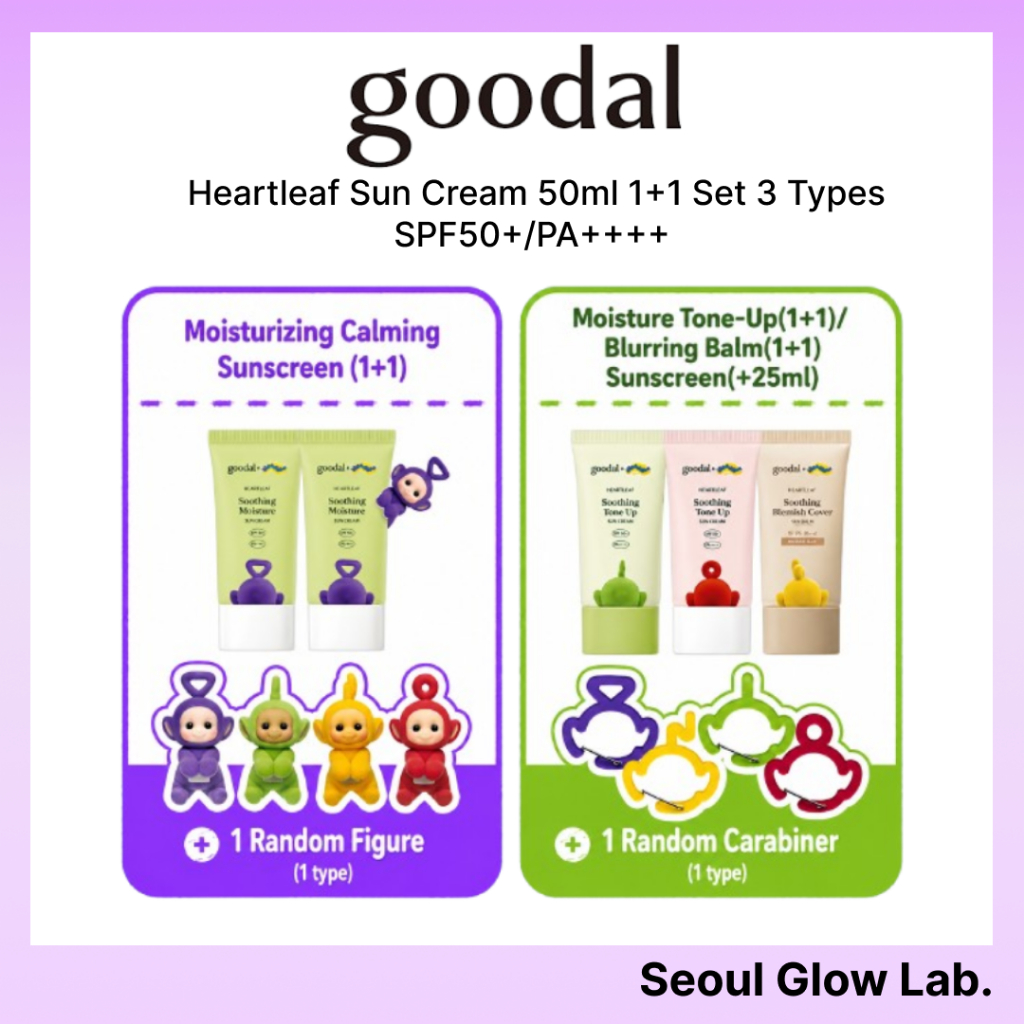 [goodal] Heartleaf Teletubbies Sun Cream & Sun BB Set 4 loại