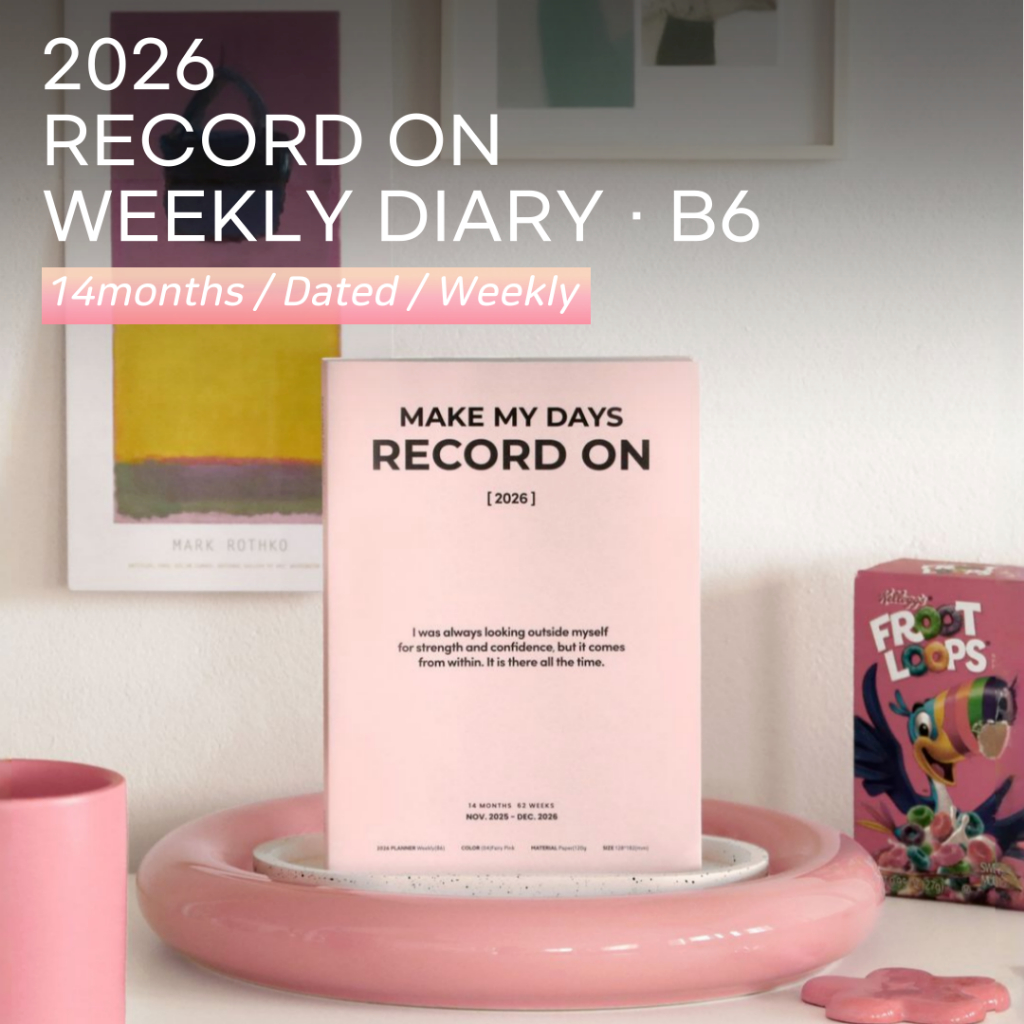 ICONIC 2026 Record On Weekly Diary B6 Dater Planner Scheduler Bullet journal Văn phòng phẩm Hàn Quốc