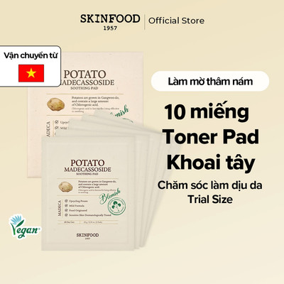 [Skinfood Official] [mánh lới quảng cáo] 2 miếng bông khoai tây X 5 / Potato Madecassoside Soothing Pad 2ea X 5