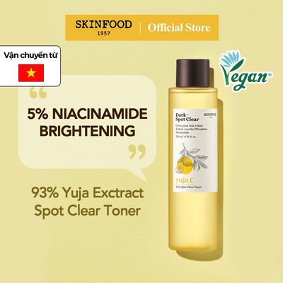 [SKINFOOD Official] Nước cân bằng da làm mờ vết thâm & tàn nhang Yuja C Dark Spot Clear Toner 200ml