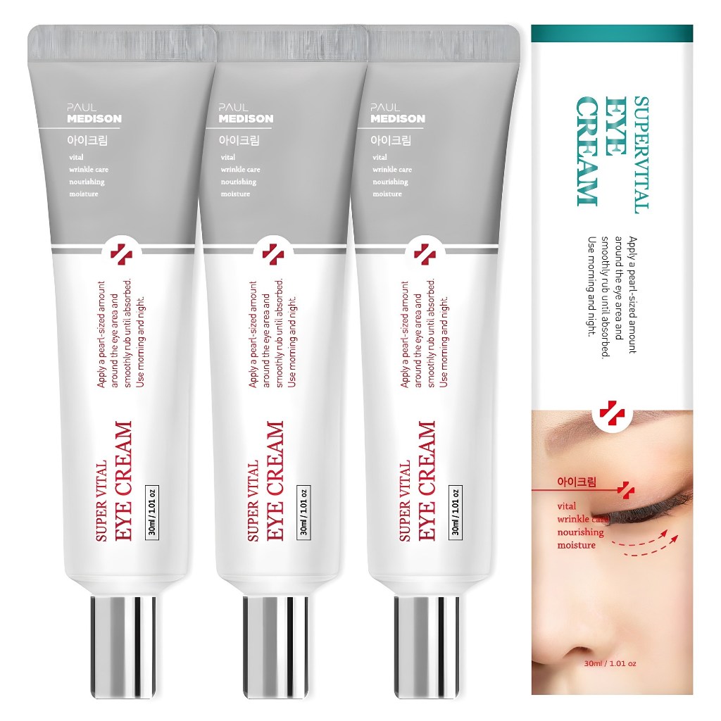 PAUL MEDISON Super Vital Nourishing Eye Cream 30ml Bộ 3 chiếc cho quầng thâm Túi mắt nếp nhăn nếp nh