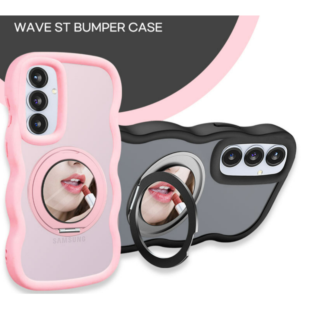 [Newmicell] Ốp lưng Wave ST MagSafe Ring Stand Case cho dòng Galaxy S25 – Đen, Hồng