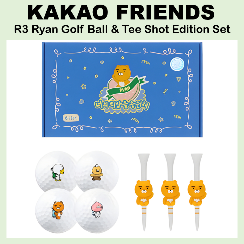 [KAKAO FRIENDS] R3 Ryan Golf Ball & Tee Shot Edition Set
