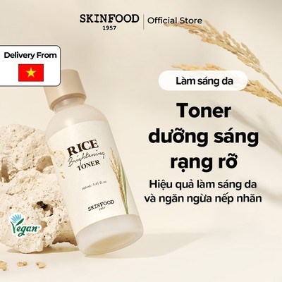[SKINFOOD Official] Toner sáng da từ gạo 160ml/ Nuôi dưỡng/ Chăm sóc Nếp nhăn/ Rice Brightening Toner