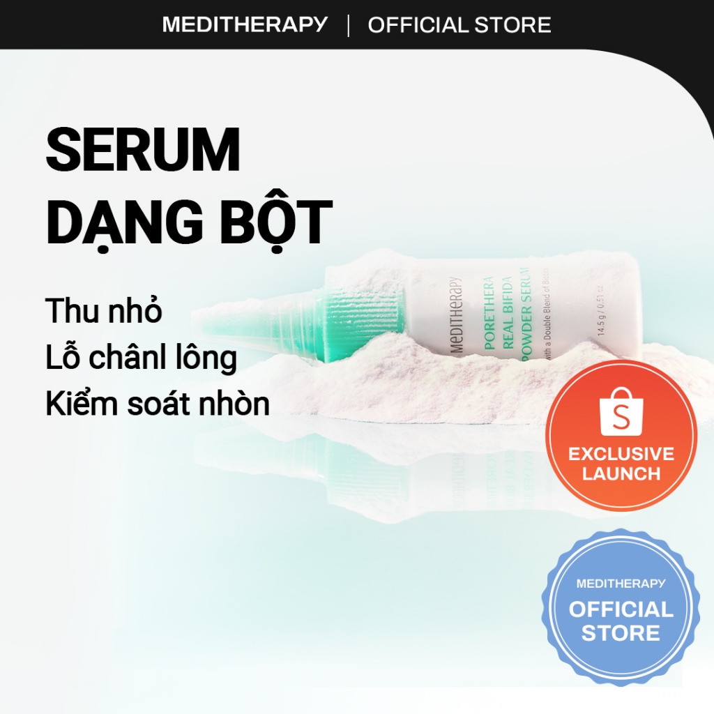 [MEDITHERAPY]  Serum Porethera Bifida dạng bột 15g/ Se khít lỗ chân lông & Kiểm soát bã nhờn/ Không 